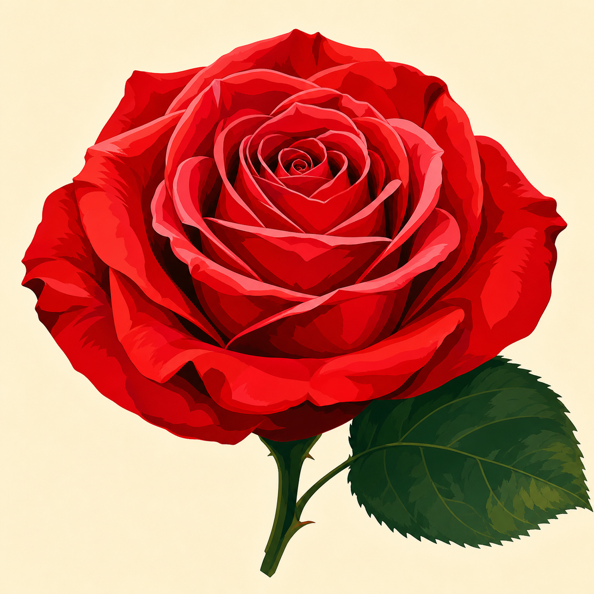 Red Rose in Bloom original diamond painting artwork