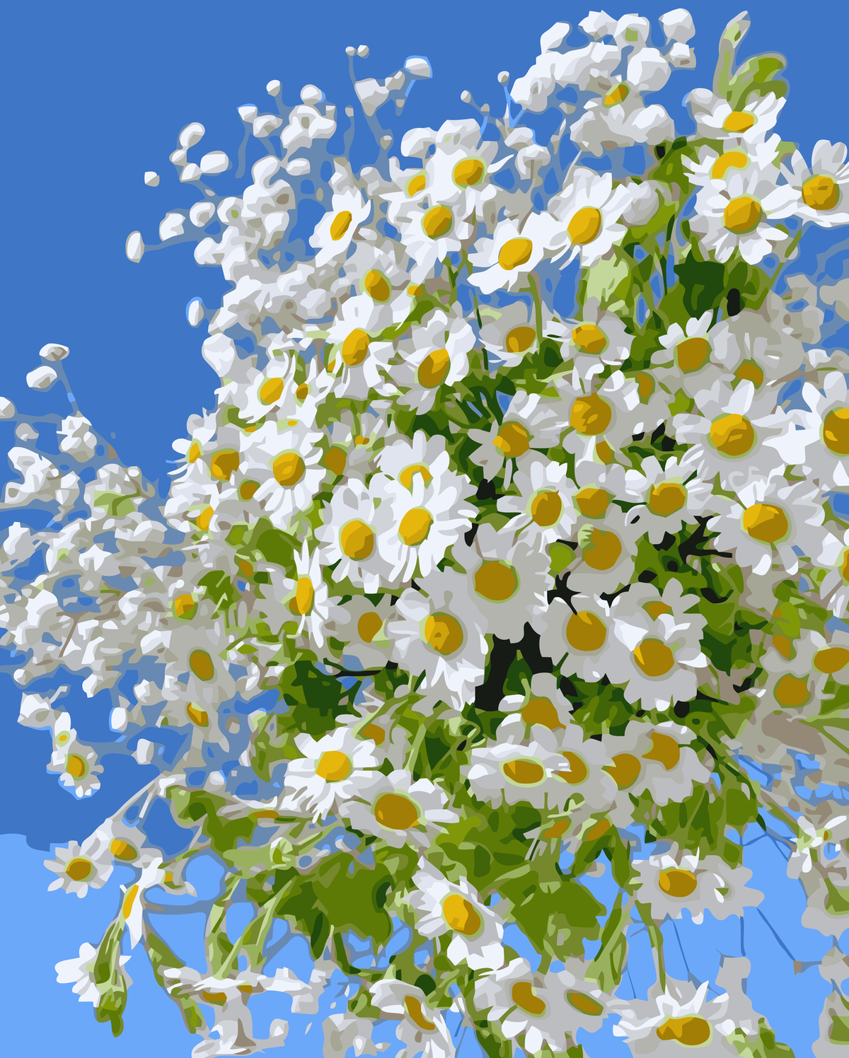 Blue Sky Daisy Bouquet original diamond painting artwork