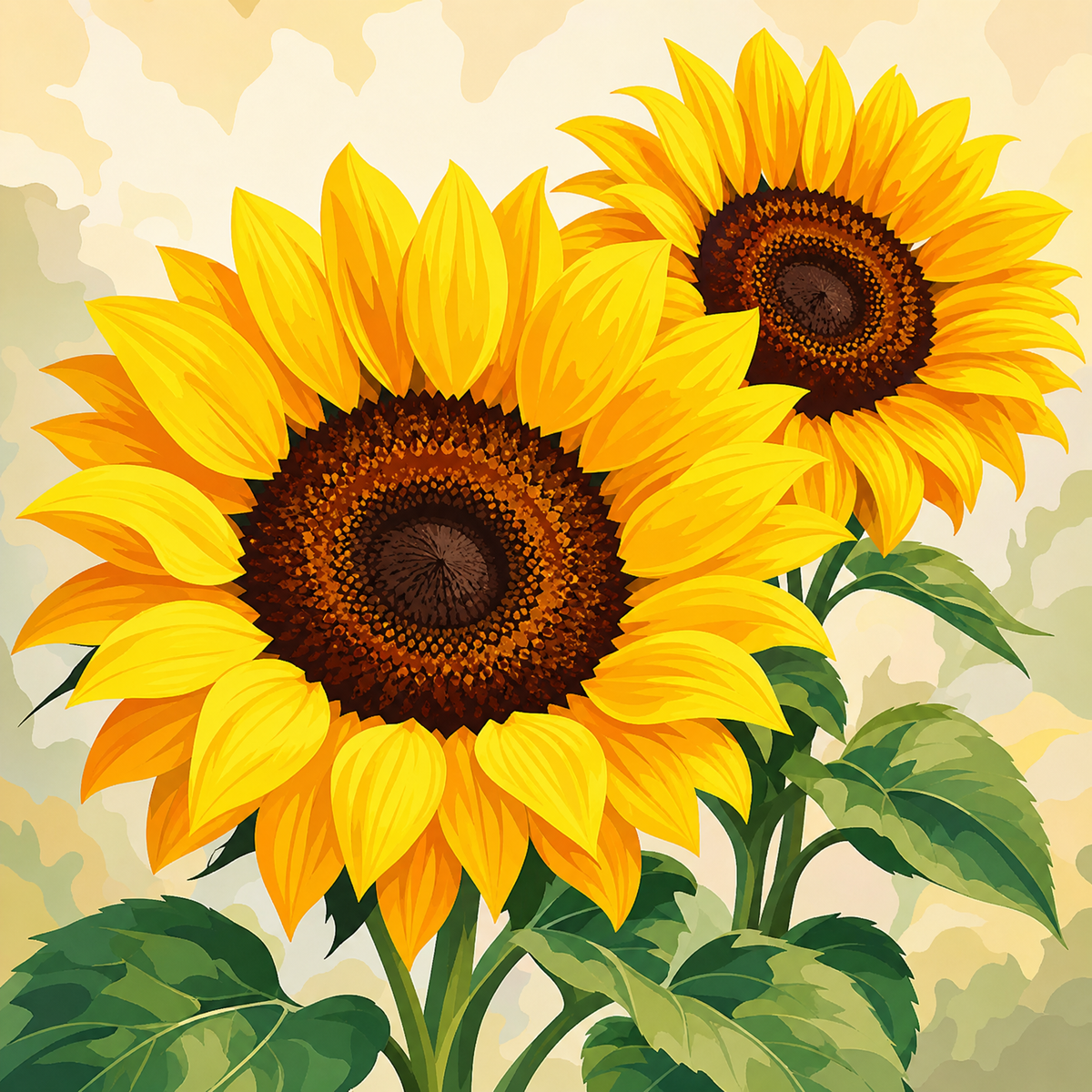 Sunlit Sunflowers original diamond painting artwork