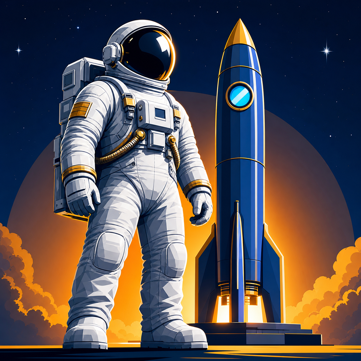Astronaut Launch Mission original diamond painting artwork