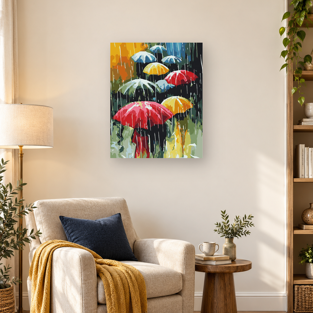 Colorful red, yellow, blue, pink, and white mushrooms in dense dark woodland foliage — 03_lifestyle_hero