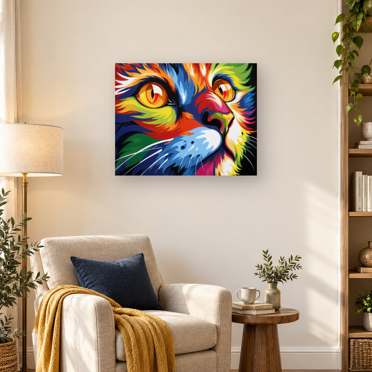 Vivid pop-art close-up of colorful parrot faces with yellow eyes and layered feathers on black — 03_lifestyle_hero