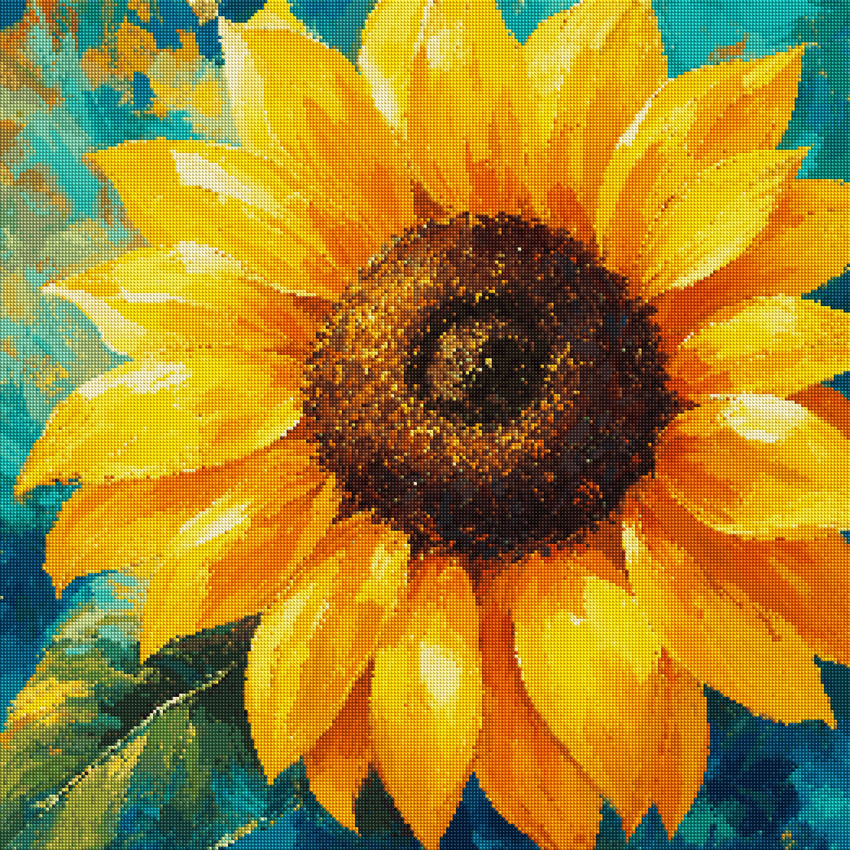 Radiant Golden Sunflower diamond painting effect