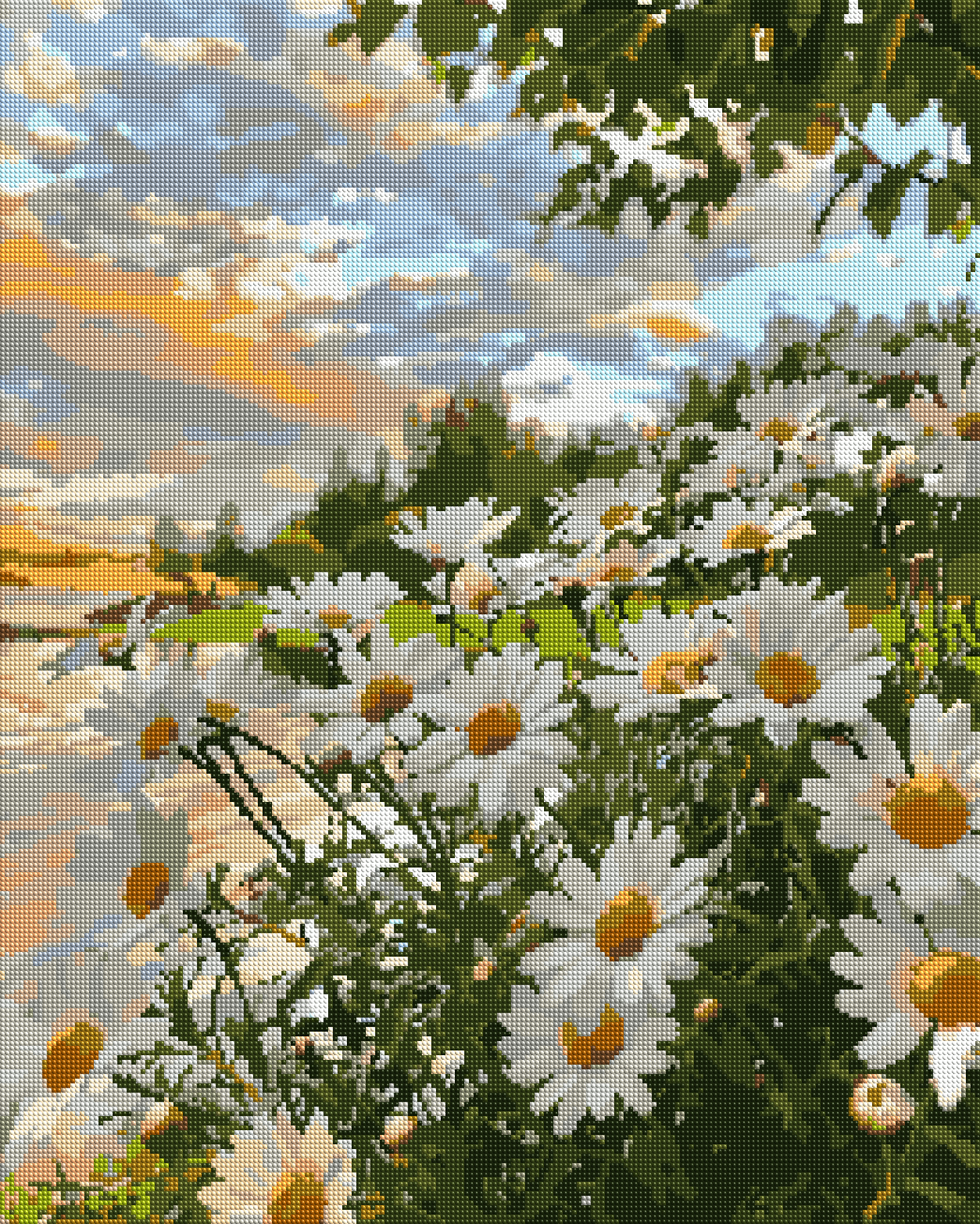 Daisies by the Open Meadow diamond painting effect