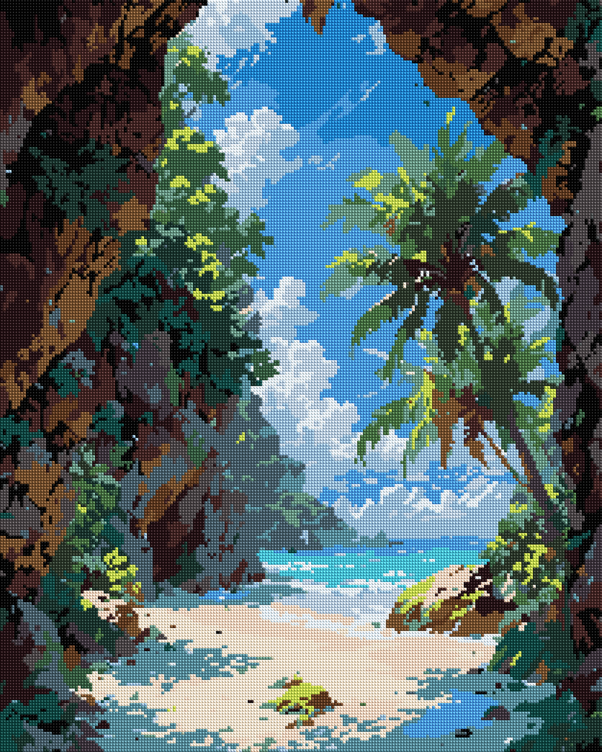 Tropical Forest Lagoon diamond painting effect