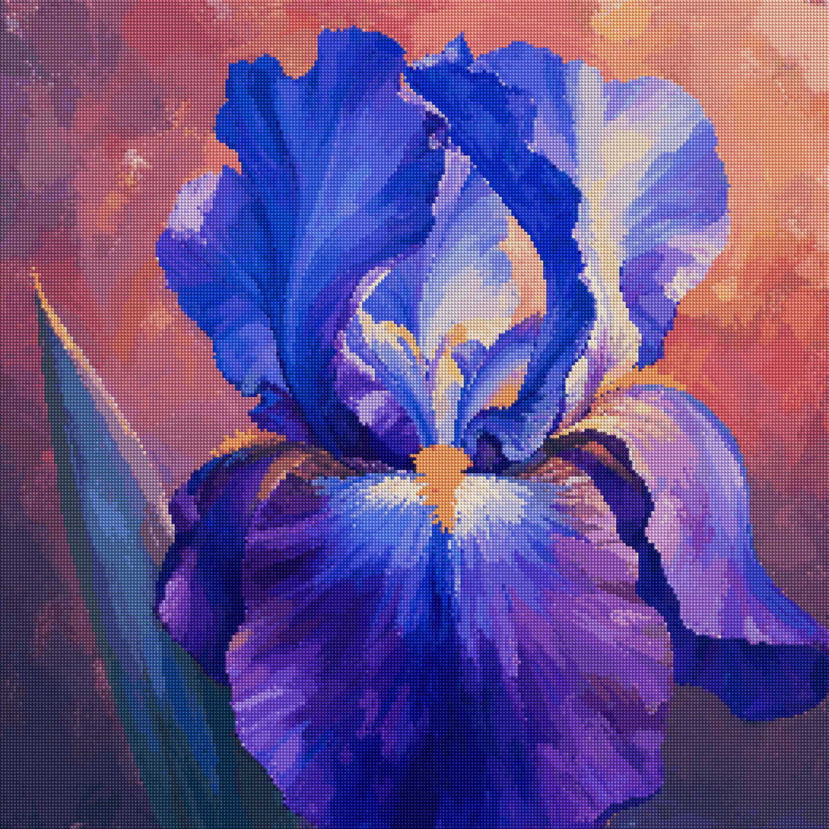 Cobalt Violet Iris diamond painting effect