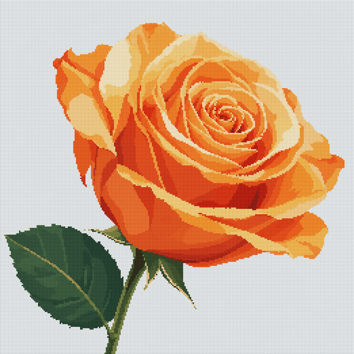 Sunlit Orange Rose diamond painting effect