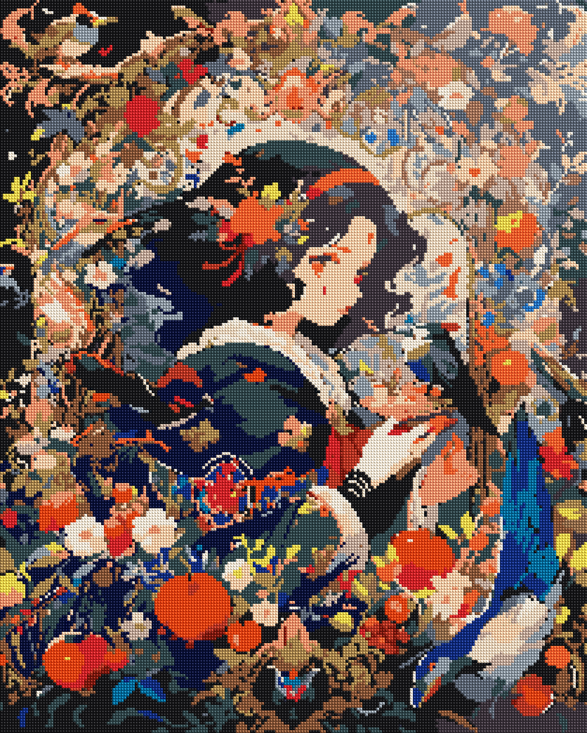 Enchanted Forest Woman diamond painting effect