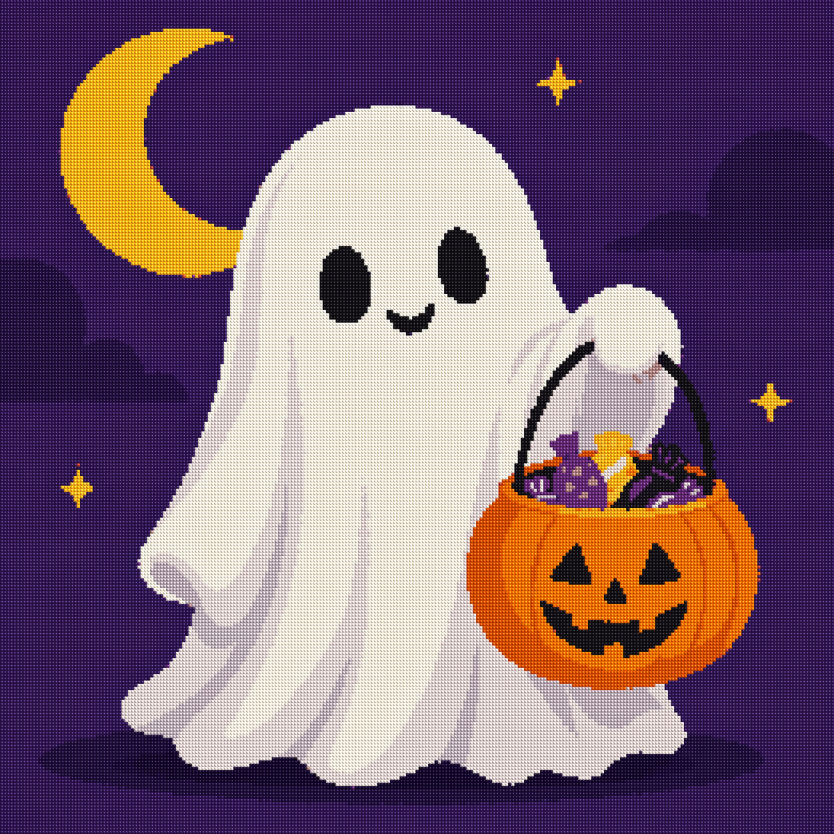Ghost Child with Candy Bucket diamond painting effect