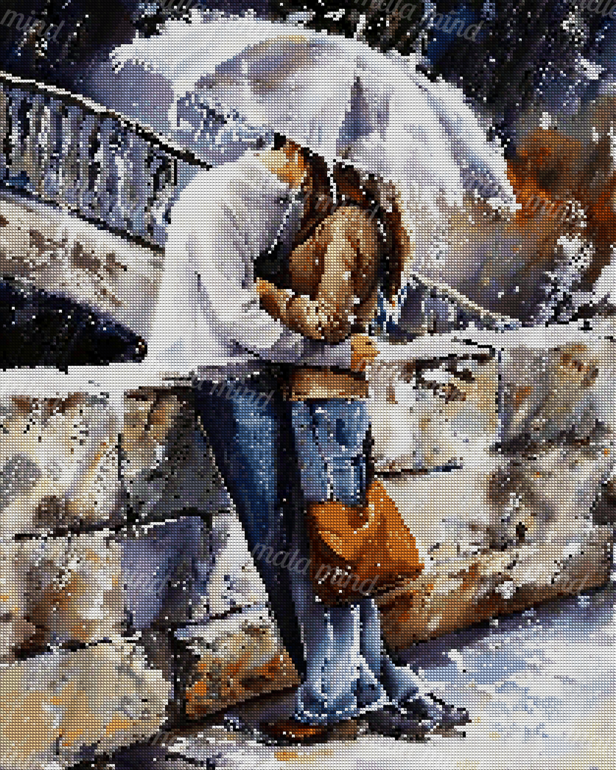 Couple kissing beneath a transparent umbrella in a rainy urban street scene — 04_diamond_render