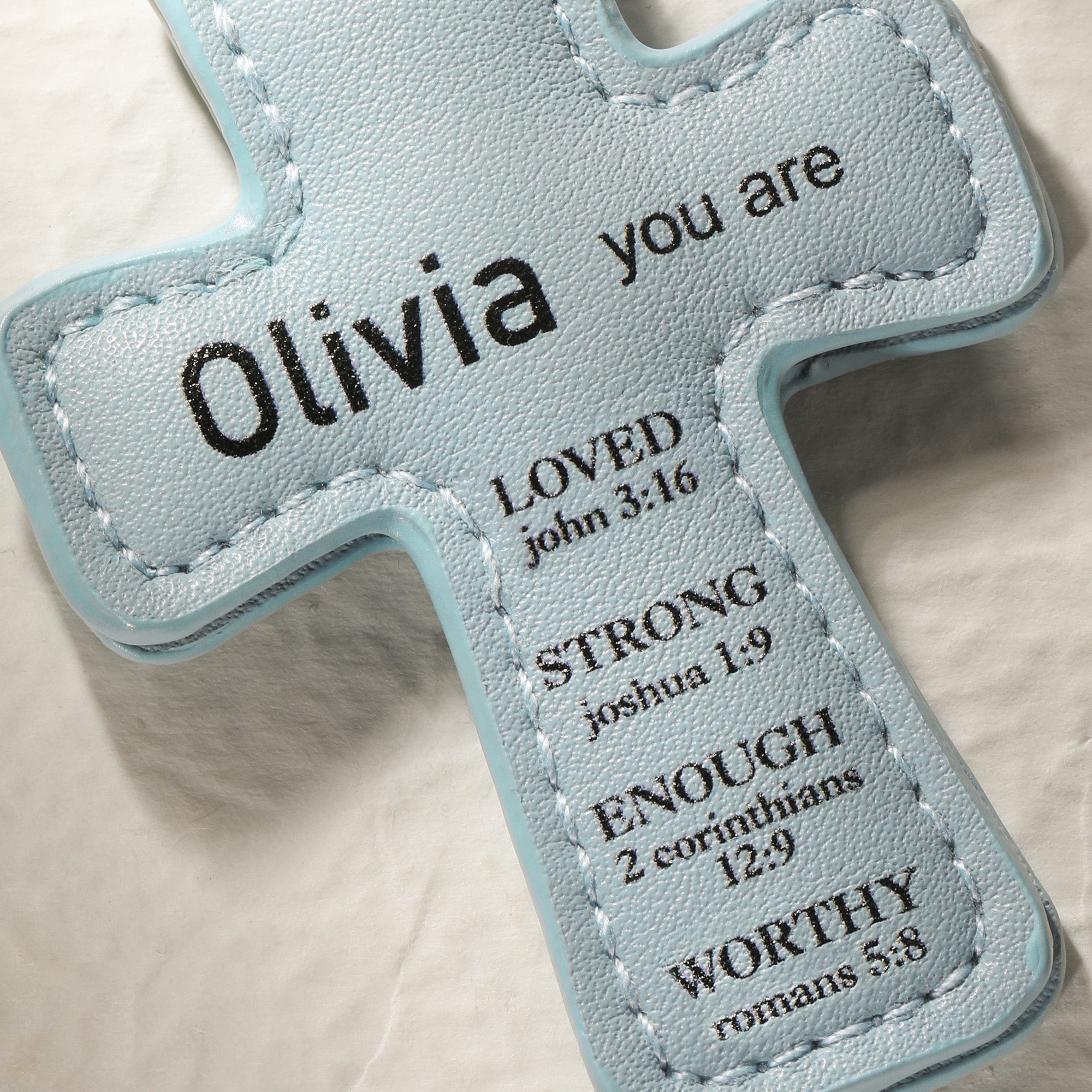 Personalized Name Leather Cross Magnetic Bible Bookmark with Bible Verses