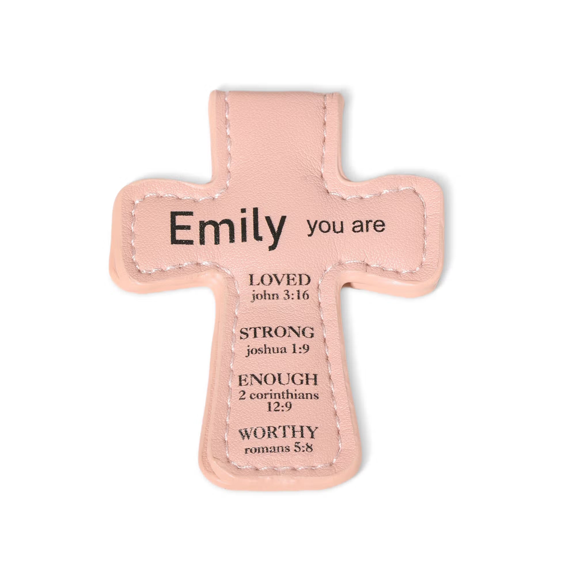 Personalized Name Leather Cross Magnetic Bible Bookmark with Bible Verses