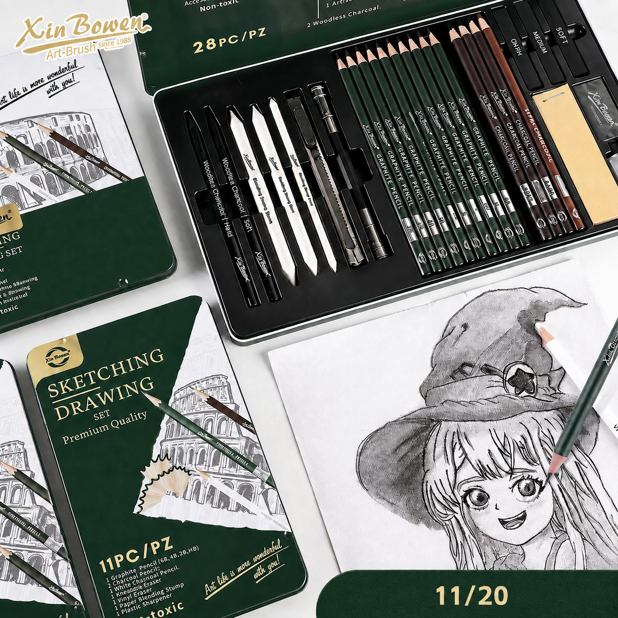 Professional Iron Box Artist Sketching Set丨Easy Drawing Kit