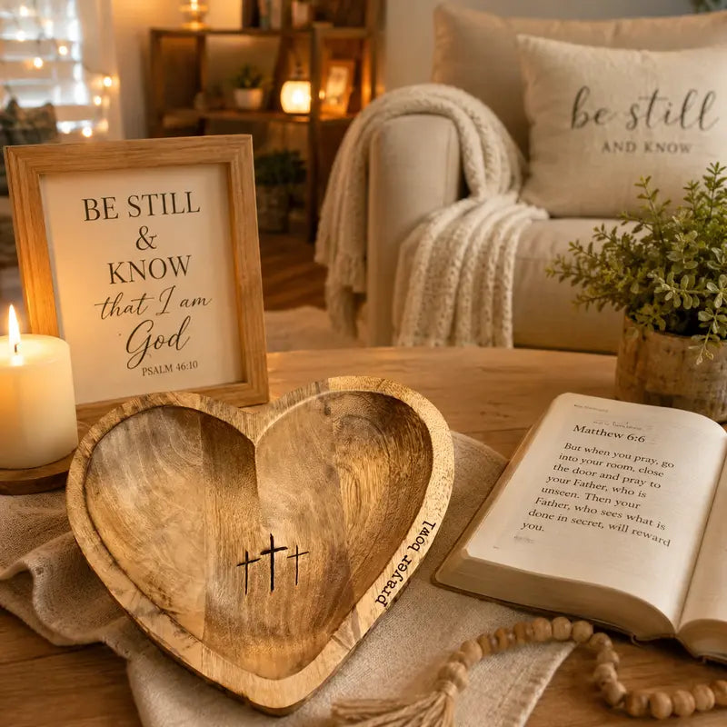 Generic Heart Prayer Bowl with Cards - Religious Gifts