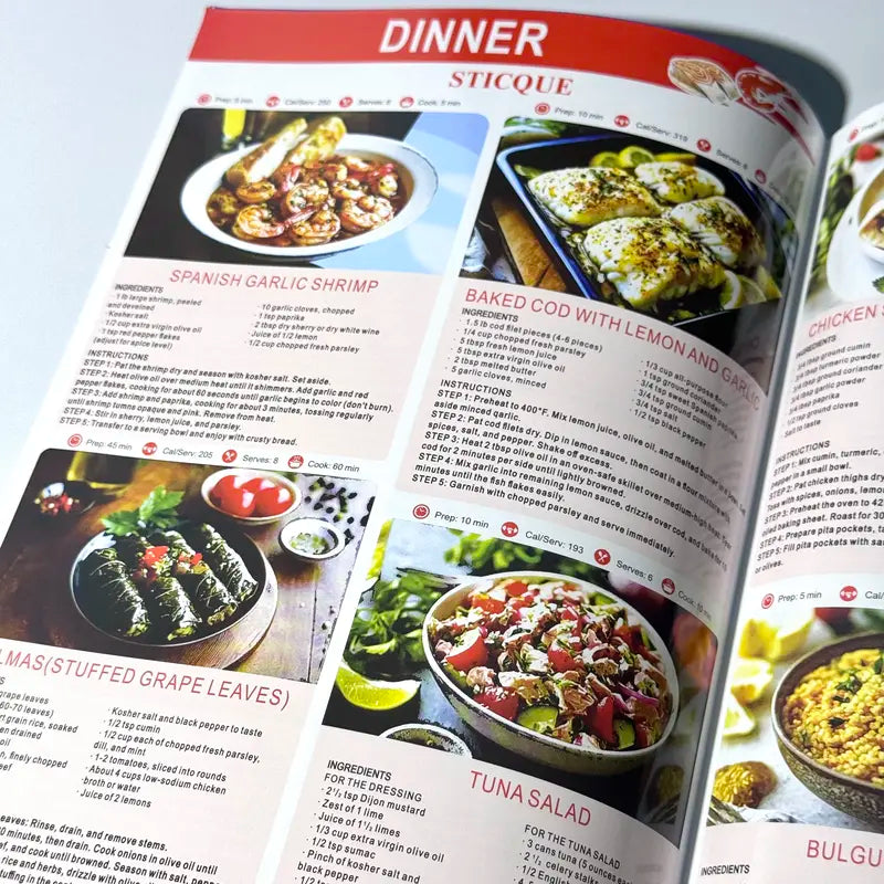 3 Count Mediterranean Diet Food List Cookbook for Healthy Living