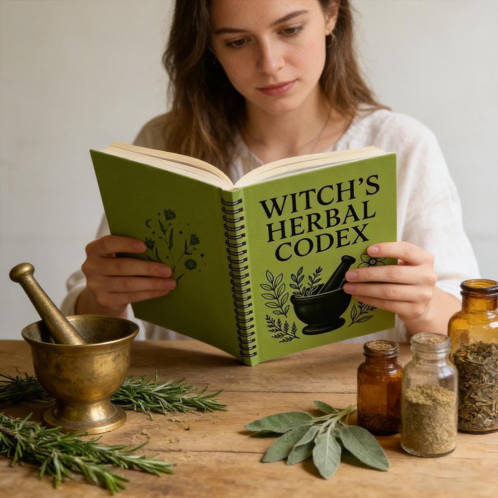 Spiral Binding Grimoire Witch's Herbal Codex
