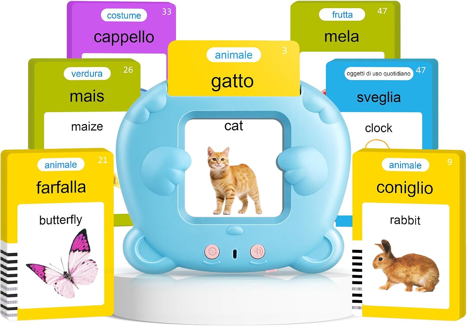 Bilingual Multi-Language Talking Flash Cards: 224 Sight Words Montessori Toy for Toddlers