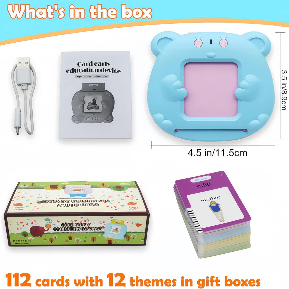 Bilingual Multi-Language Talking Flash Cards: 224 Sight Words Montessori Toy for Toddlers