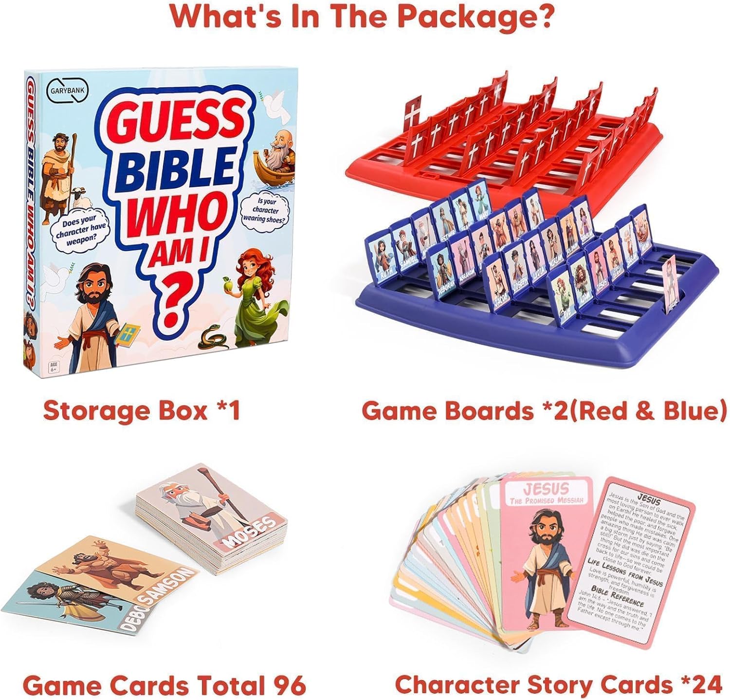 Bible Guess Who Am I? - 24 Holy Bible Character Card Game