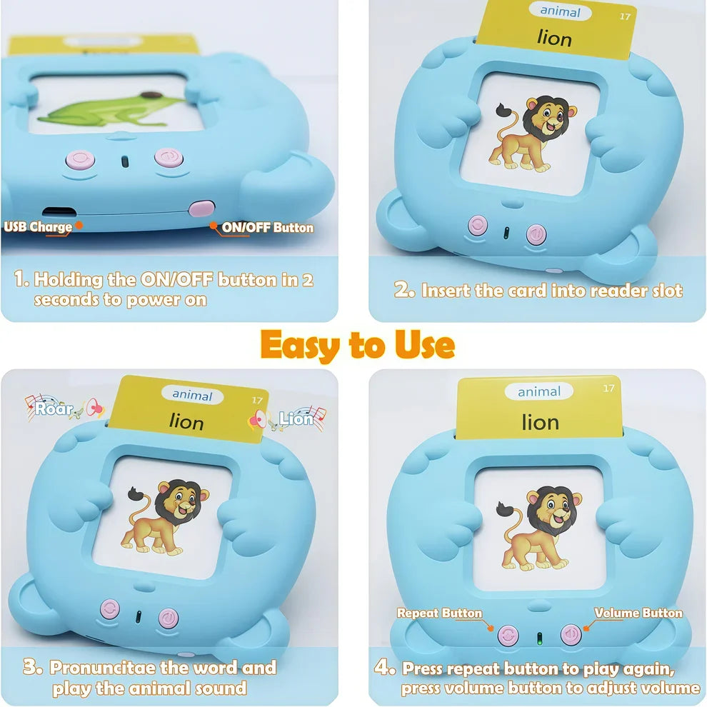 Bilingual Multi-Language Talking Flash Cards: 224 Sight Words Montessori Toy for Toddlers