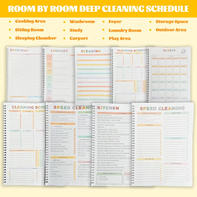 ADHD Cleaning Planner | A4 Daily Schedule & Checklist Notebook