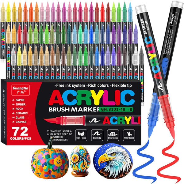Acrylic Paint Brush Marker Pens Set (36/72 Colors)