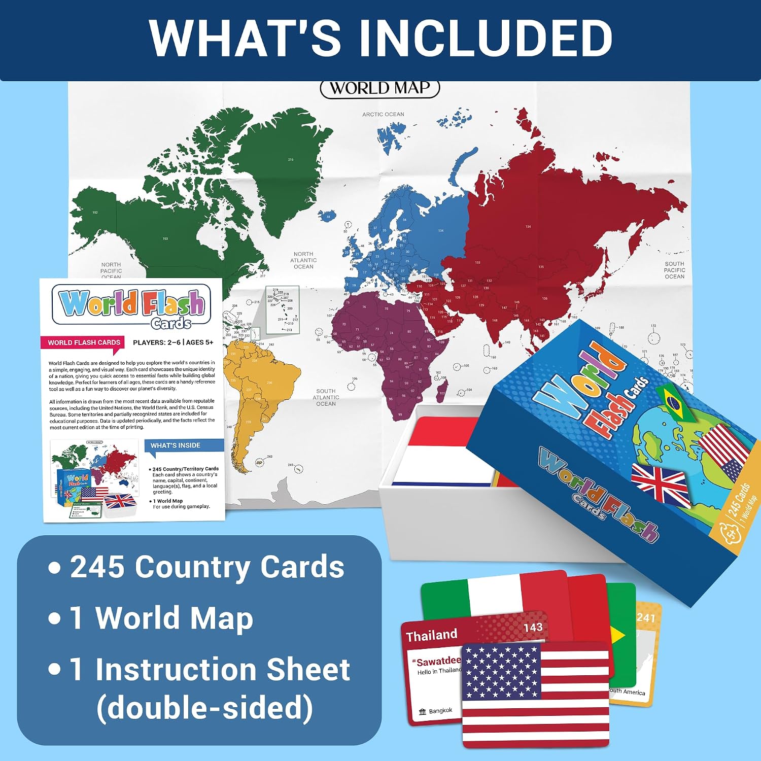 World Flags Flashcards, 245+ Country & Map Geography Game