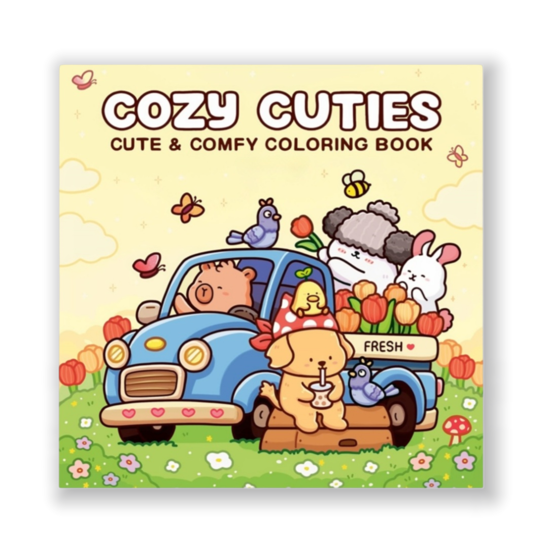 Cozy Cuties: Coloring Book for Adults and Kids