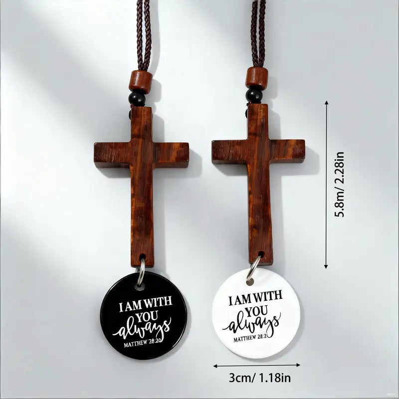 Bible Verse Car Rearview Hanging Cross Ornament With NFC