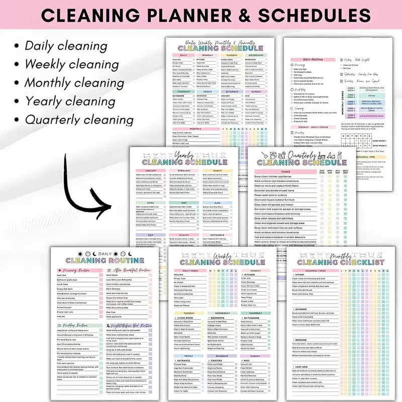ADHD Cleaning Planner | A4 Daily Schedule & Checklist Notebook