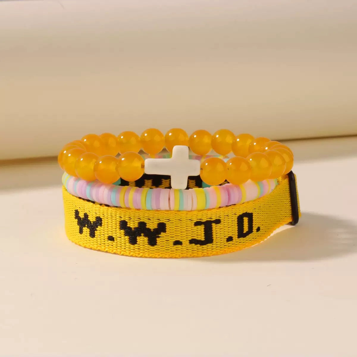 Woven Bracelet & Crystal Bracelet Set