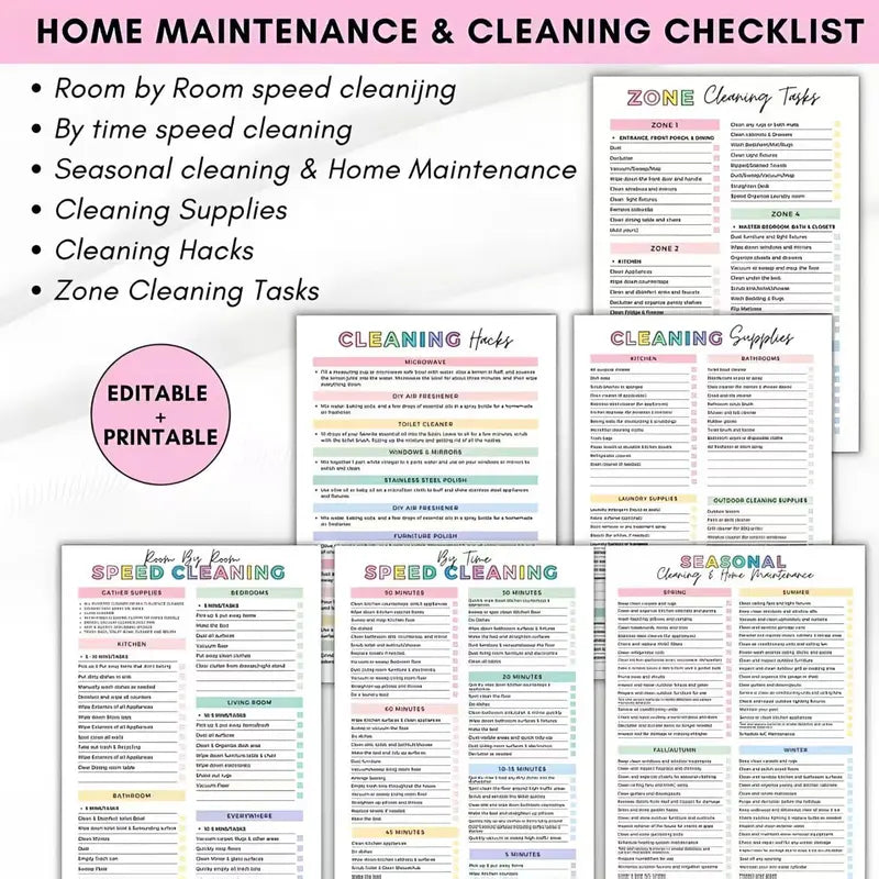 ADHD Cleaning Planner | A4 Daily Schedule & Checklist Notebook