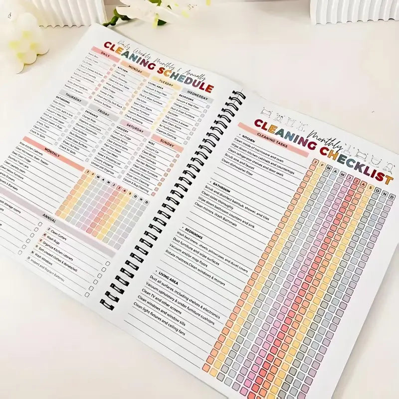 ADHD Cleaning Planner | A4 Daily Schedule & Checklist Notebook