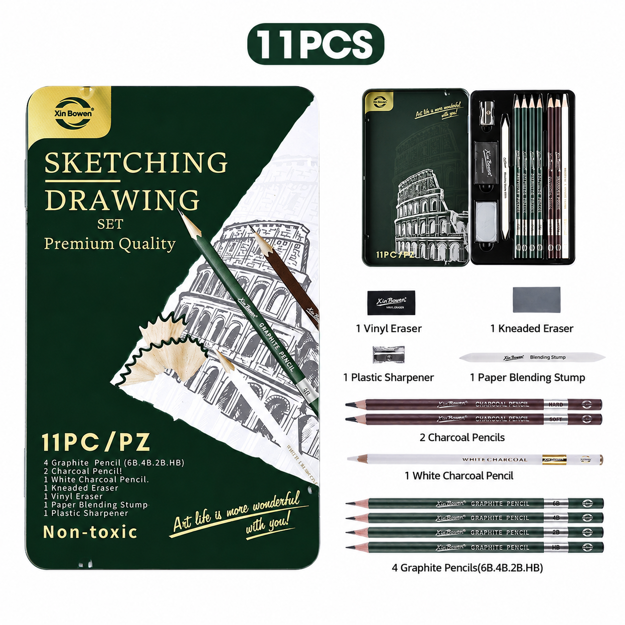 Professional Iron Box Artist Sketching Set丨Easy Drawing Kit