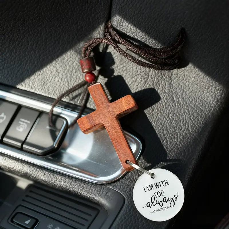 Bible Verse Car Rearview Hanging Cross Ornament With NFC