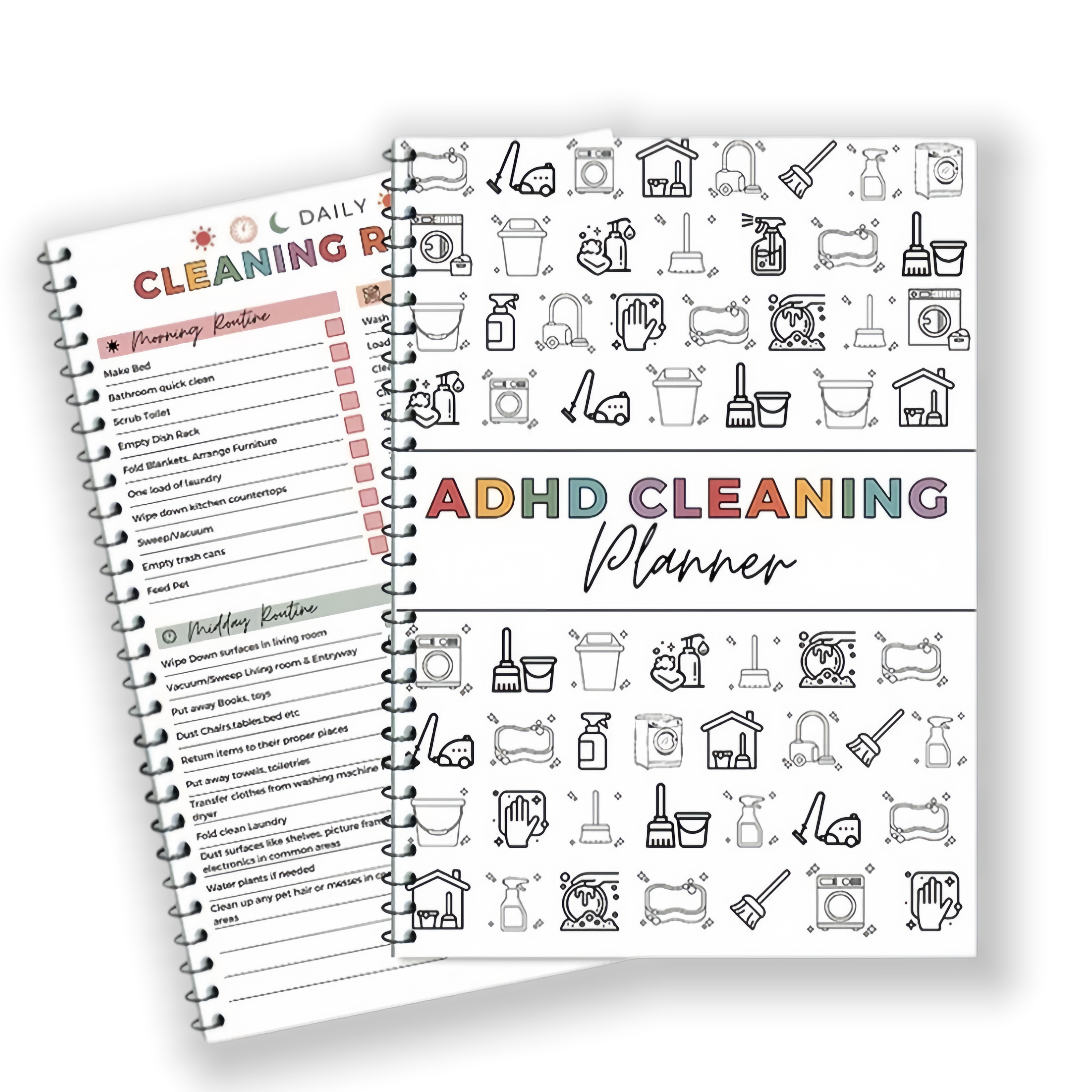 ADHD Cleaning Planner | A4 Daily Schedule & Checklist Notebook