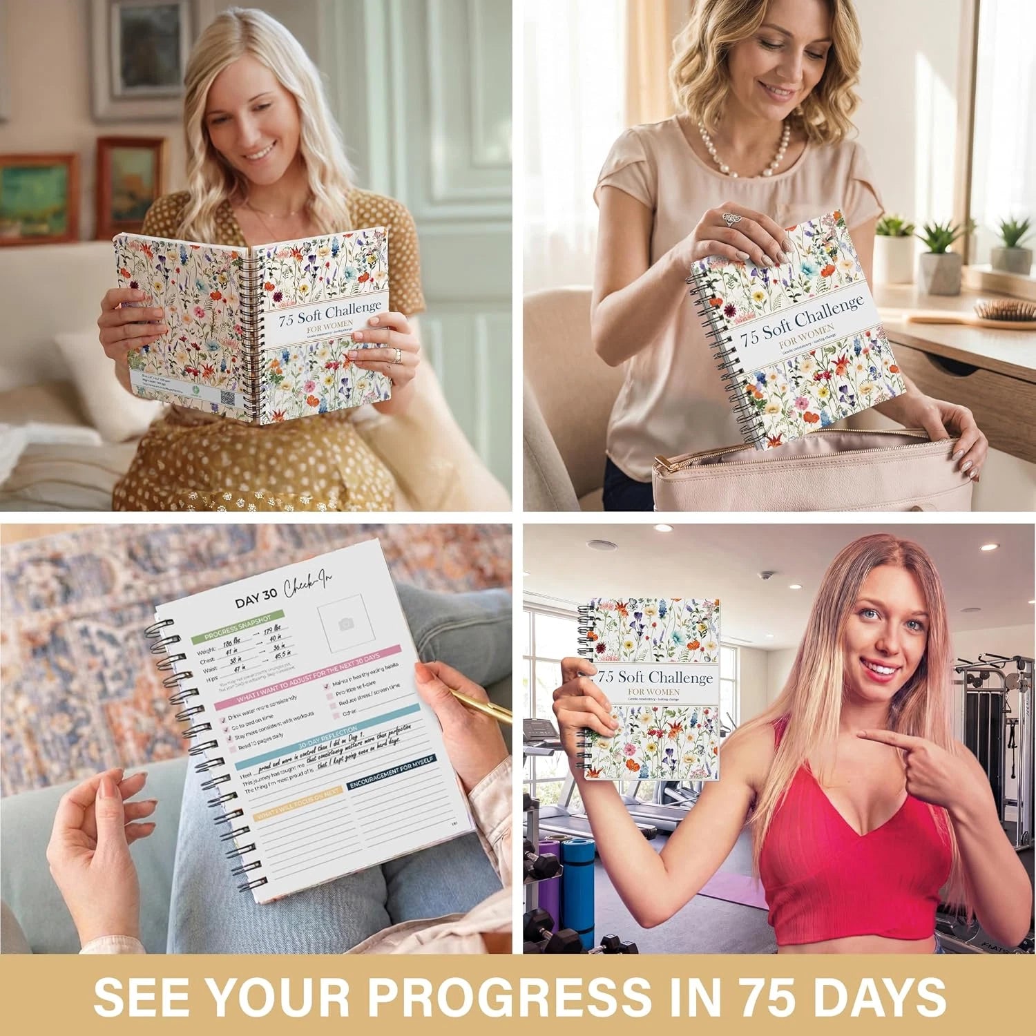 75-Day Soft Challenge Journal for Women Mental Reset Book