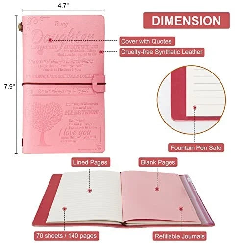 To My Daughter Leather Journal – A Meaningful Gift from Mom & Dad